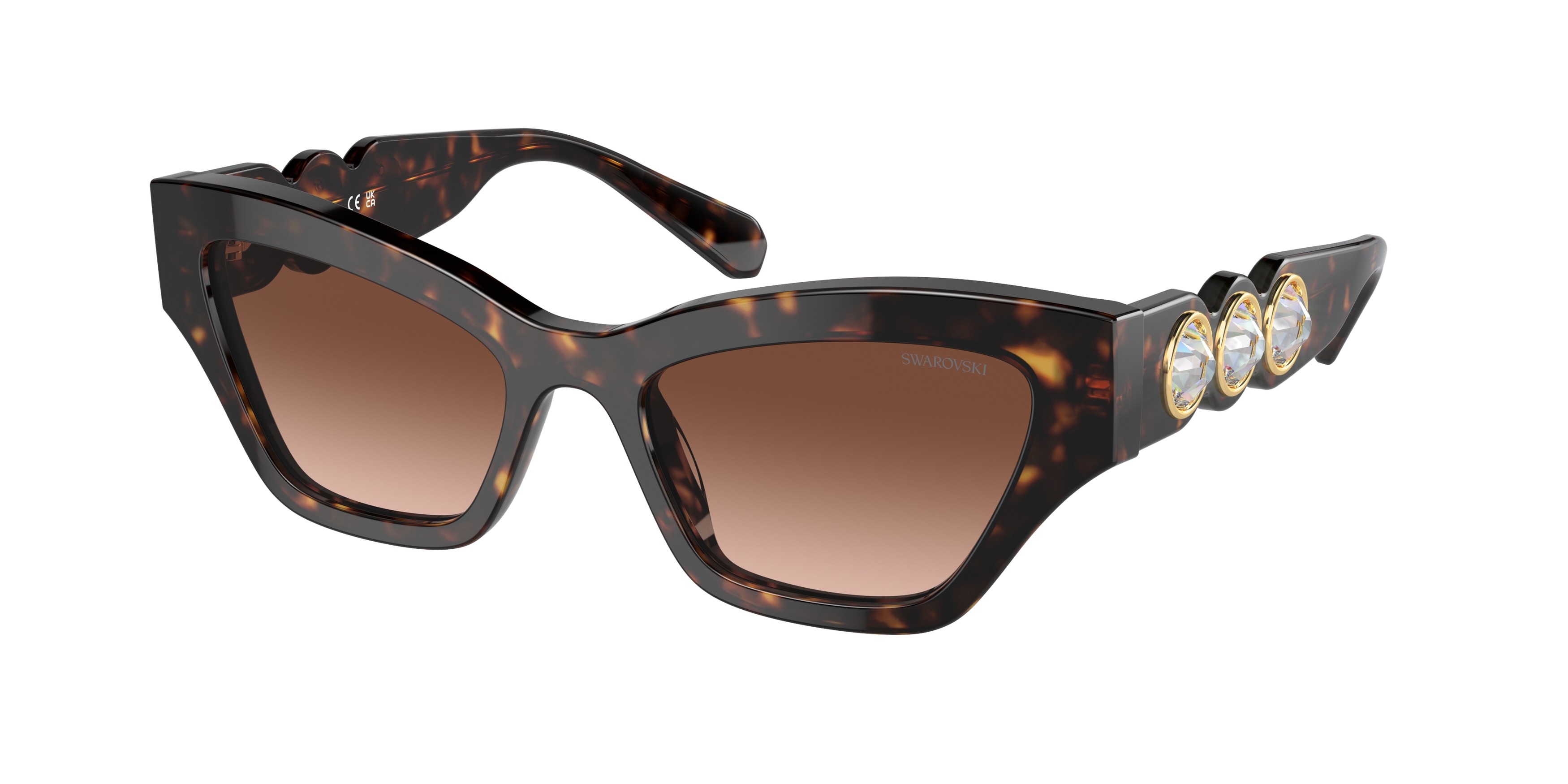 Swarovski SK6021 10023B Women's Sunglasses Tortoiseshell Size 53